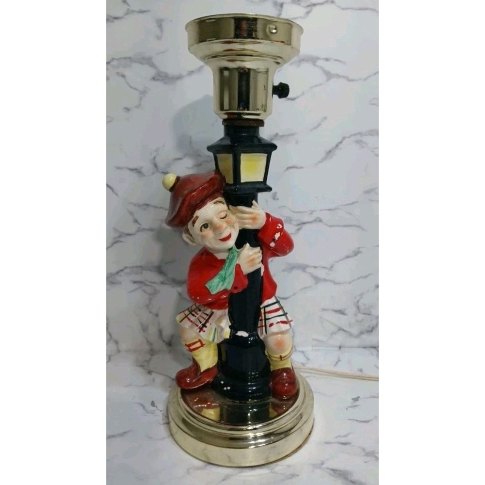 Mid Century Drunken Scottish Man Lamppost Vtg WORKS!